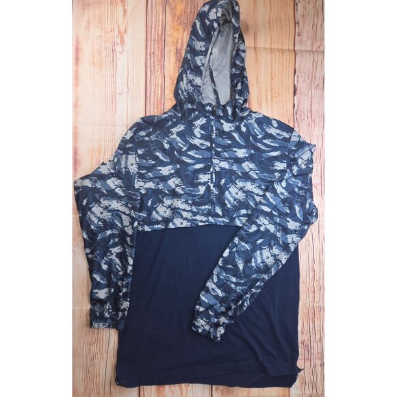 Under Armour Mens Hoodie Jacket Medium Fitted Navy & Camo Pullover Full-Zip - Picture 4 of 7